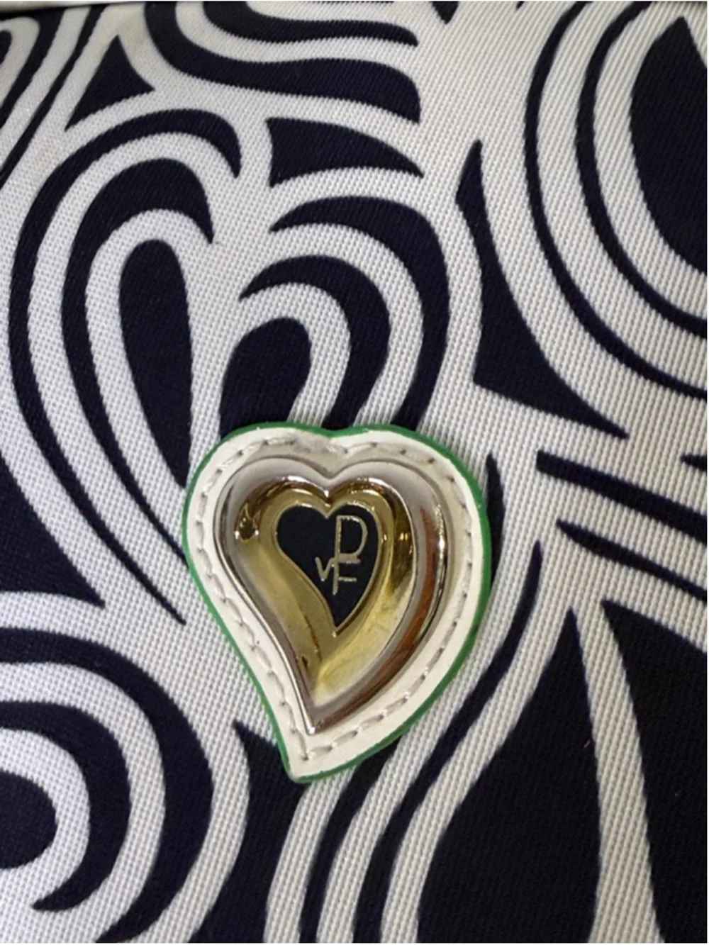 DIANE von FURSTENBERG Satchel One Size Navy White Heart Print